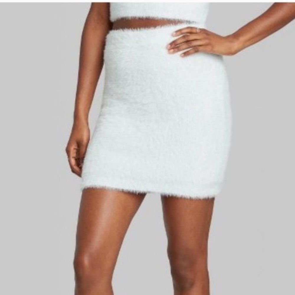NWT 2 piece SET - Cropped cardigan & skirt - Fuzzy super soft - Wild Fable - Picture 2 of 4